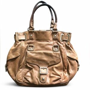 RARE Vintage Y2K Rebecca Minkoff Taupe Leather MARKET BAG 2007 2008 Debut Season